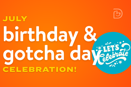 Celebration for dogs with july birthday or gotcha day