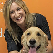 Kim with golden retriever