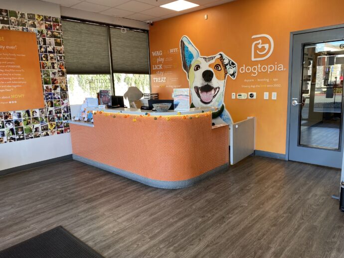 The lobby at Dogtopia of Rocklin