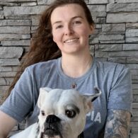 Katie, general manager at Dogtopia of Rocklin and their dog.