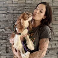 Michelle at Dogtopia of Rocklin and their dog.