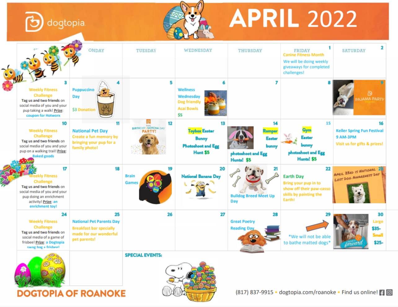 April Calendar! - Roanoke