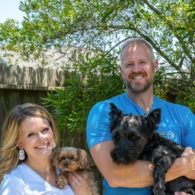 Justin and Laura Rosenhagen with their dogs