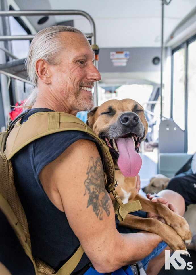 Service dog and wounded veteran from Dogtopia Foundation.