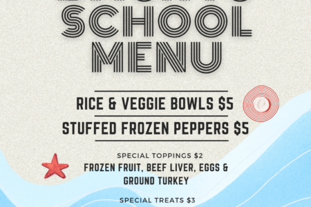 Back to School Menu on a beach scene