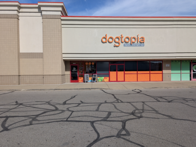 An exterior shot of Dogtopia of Fishers